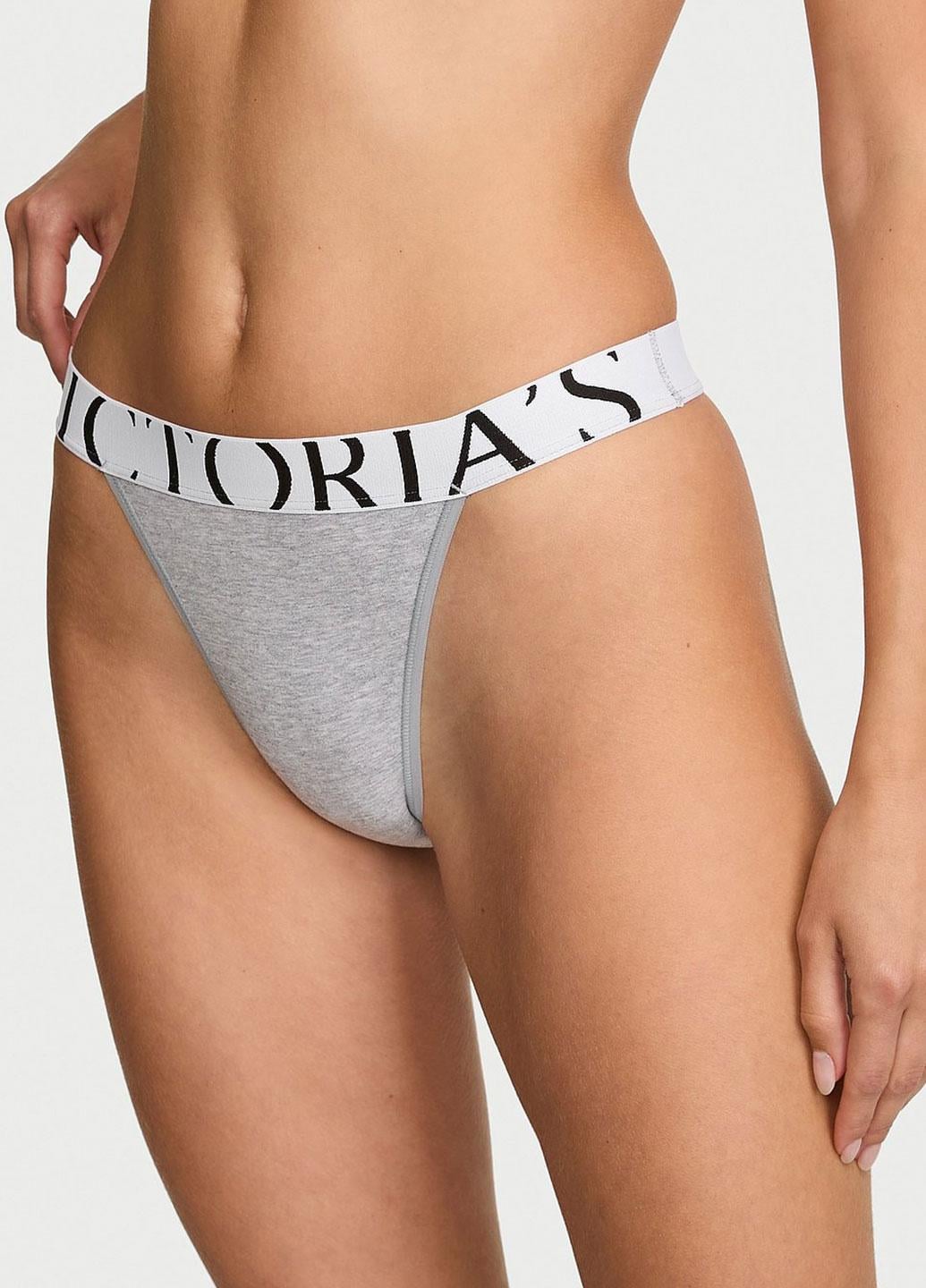 Трусики Victoria's Secret Exploded Logo Cotton 90s Brief M Серый (1440000434232QADM)