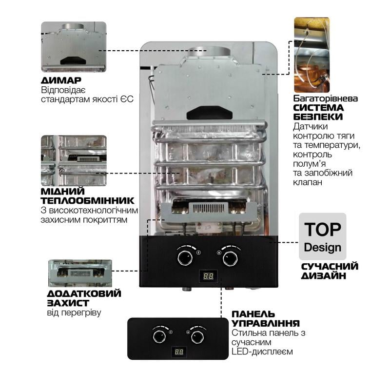 Газова колонка MIXXUS GWH-0210 BASIC димохідна 17 кВт 10 л/хв Чорний (OL-WH0023) - фото 5 Газова колонка MIXXUS GWH-0210 BASIC димохідна 17 кВт 10 л/хв Чорний (OL-WH0023) - фото 5