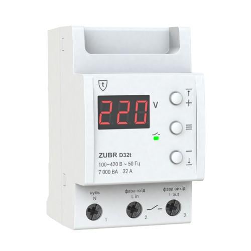 Реле напруги ZUBR D32t 1Ф з термозахистом 32А (27872334)