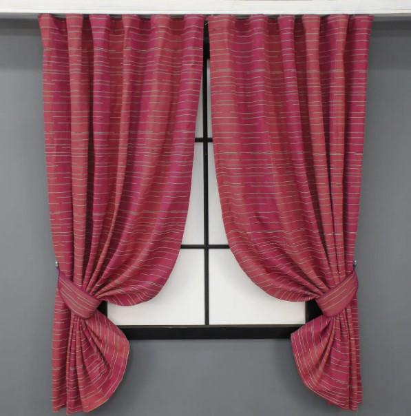 Комплект штор шерсть 1,4х1,7 м 2 шт. Красный (35-0137ш)