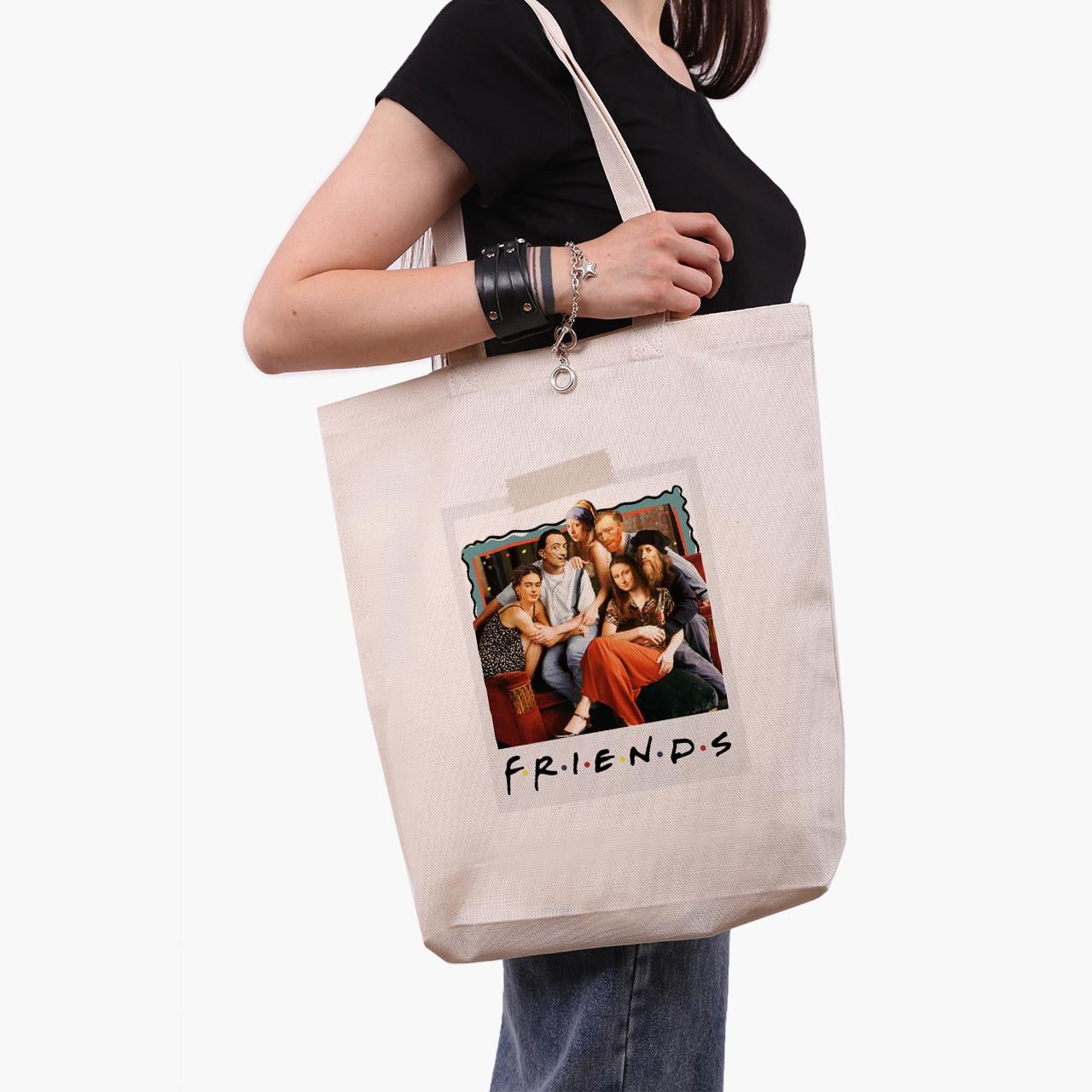 Еко сумка шоппер van Gogh La Gioconda Frida Kahlo Friends 41x39x8 см Бежевий (9227-2954-WTD)