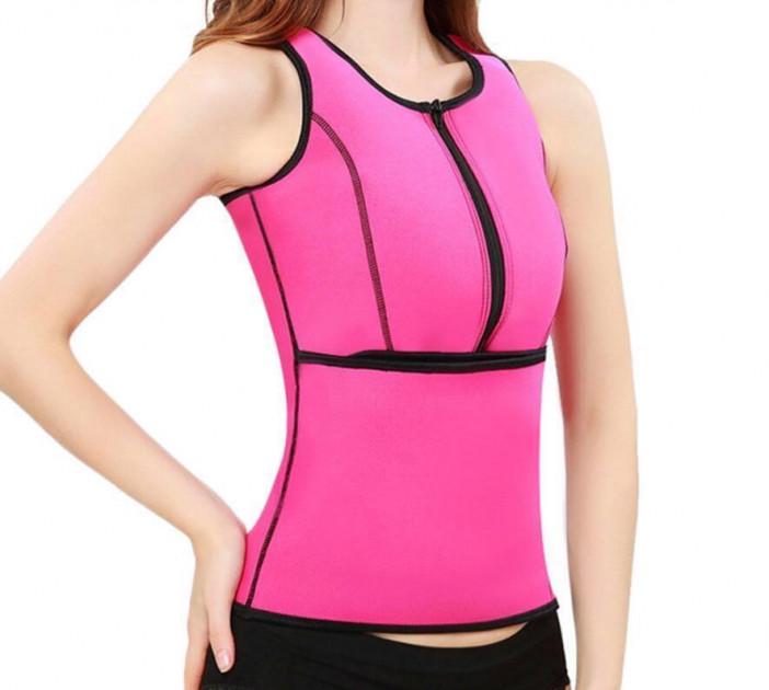 Коригувальний жилет SUNROZ Neoprene Sauna Sweat Waist Trainer для схуднення M Рожевий (SUN3750)