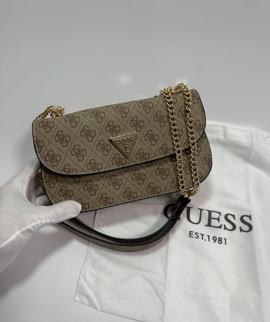 Сумка жіноча Guess маленька Бежевий - фото 5
