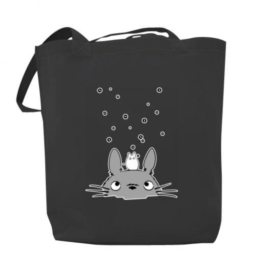 Шоппер Тоторо и Сусуватори 37х41 см Темно-серый (14733663-28-188243)