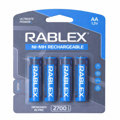 Батарейки акумулятор RABLEX AA R6 2700 mAh 4 шт.