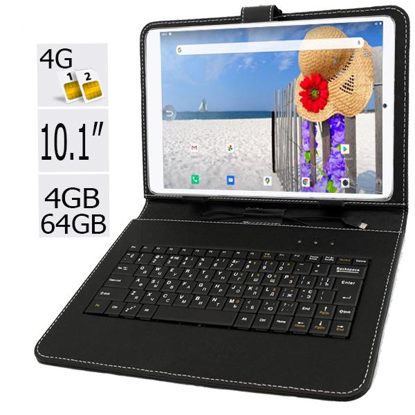 Планшет-телефон Adronix MT Pad 464 LTE 4GB/64GB IPS 10/1'' с чехлом-клавиатурой Green (24983129) - фото 2