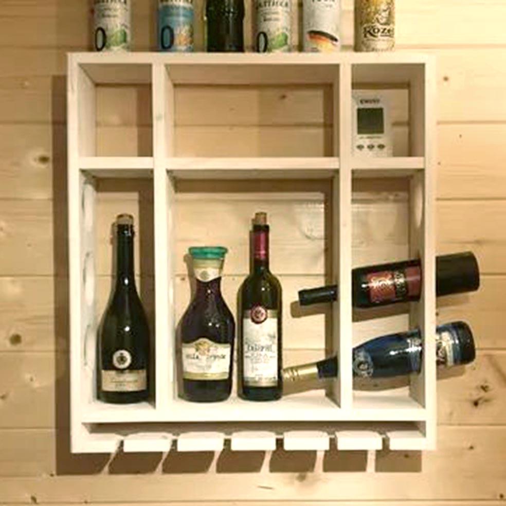 Полка для вина настенная из дерева Комаки Зефир (ПНК-008420)