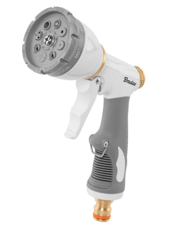 Пистолет для полива Bradas WHITE LINE металлический 8-функциональный AQUA LUX SOFT (WL-EN506M)