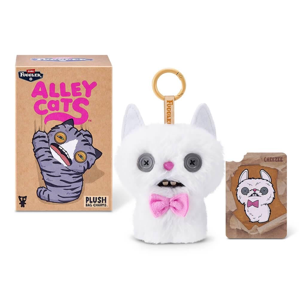 Мягкая игрушка зубастый монстр Брелок Кот Fuggler Alley Cats Plush Bag Charm Cheezee White