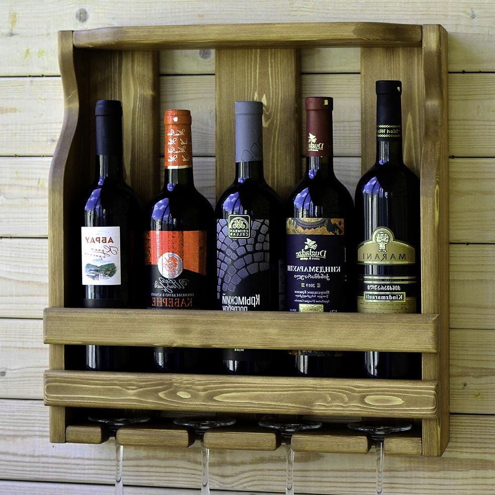 Полка для вина настенная из дерева Сикагура Мускат (ПНК-011907)