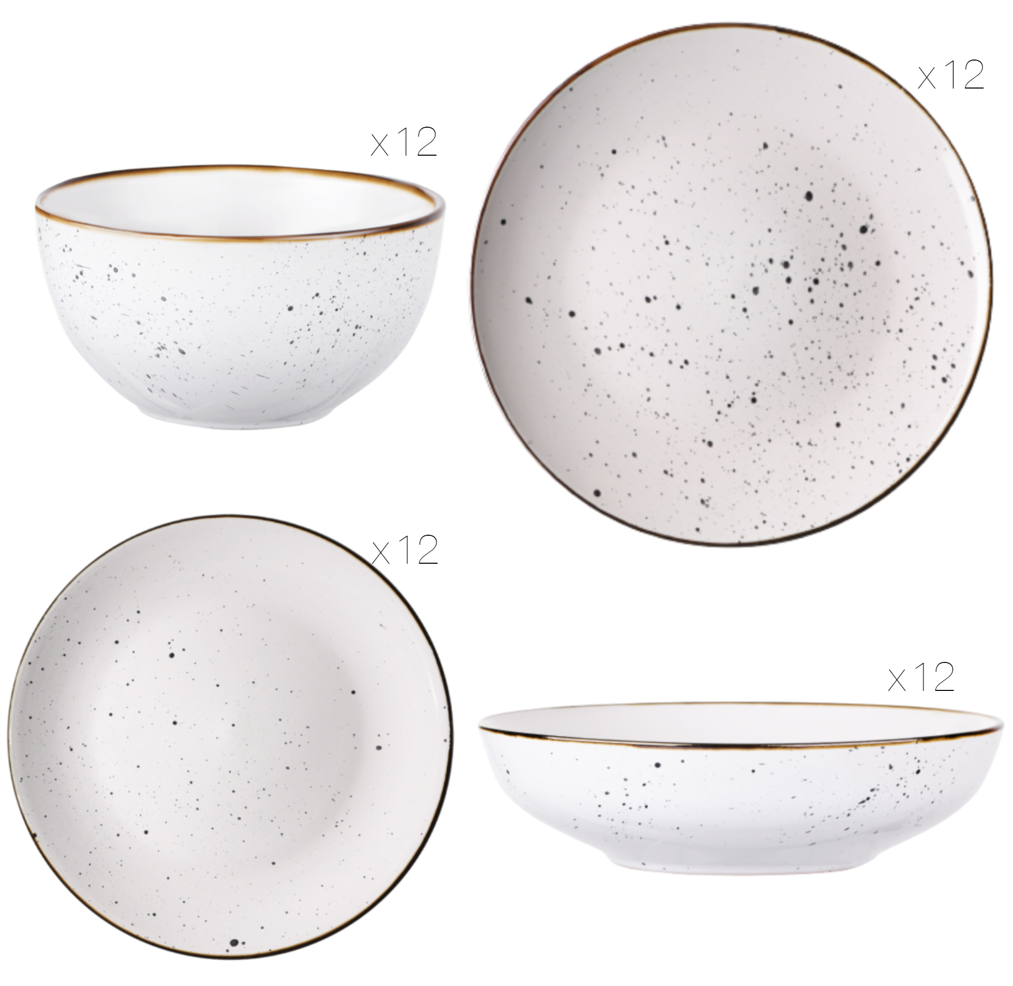 Сервіз столового посуду Ardesto Bagheria 48 предметов 12 персон кам'яна кераміка Білий - фото 3