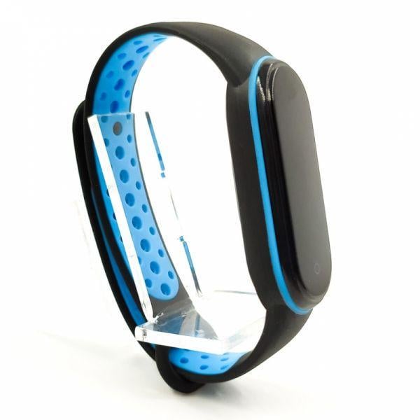 Ремешок силиконовый TCCG для Mi Band 5 Black/Blue (12606159) Ремешок силиконовый TCCG для Mi Band 5 Black/Blue (12606159)