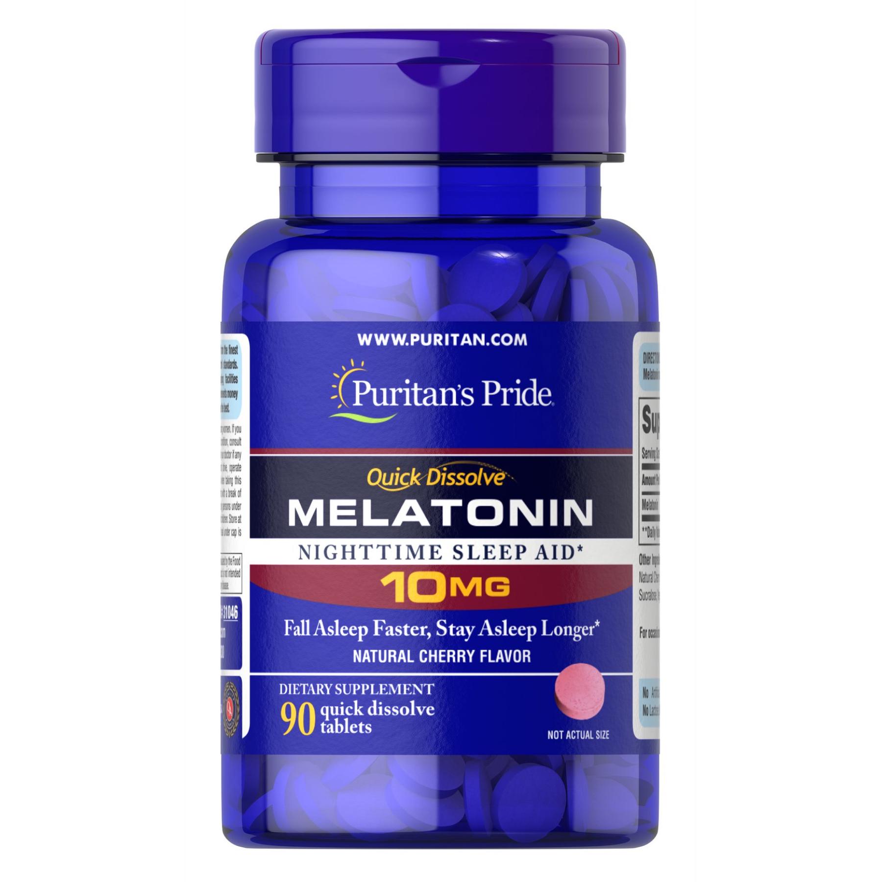 Натуральная добавка Quick Dissolve Melatonin 10 mg Strawberry 90 tabs (100-32-2195068-20)
