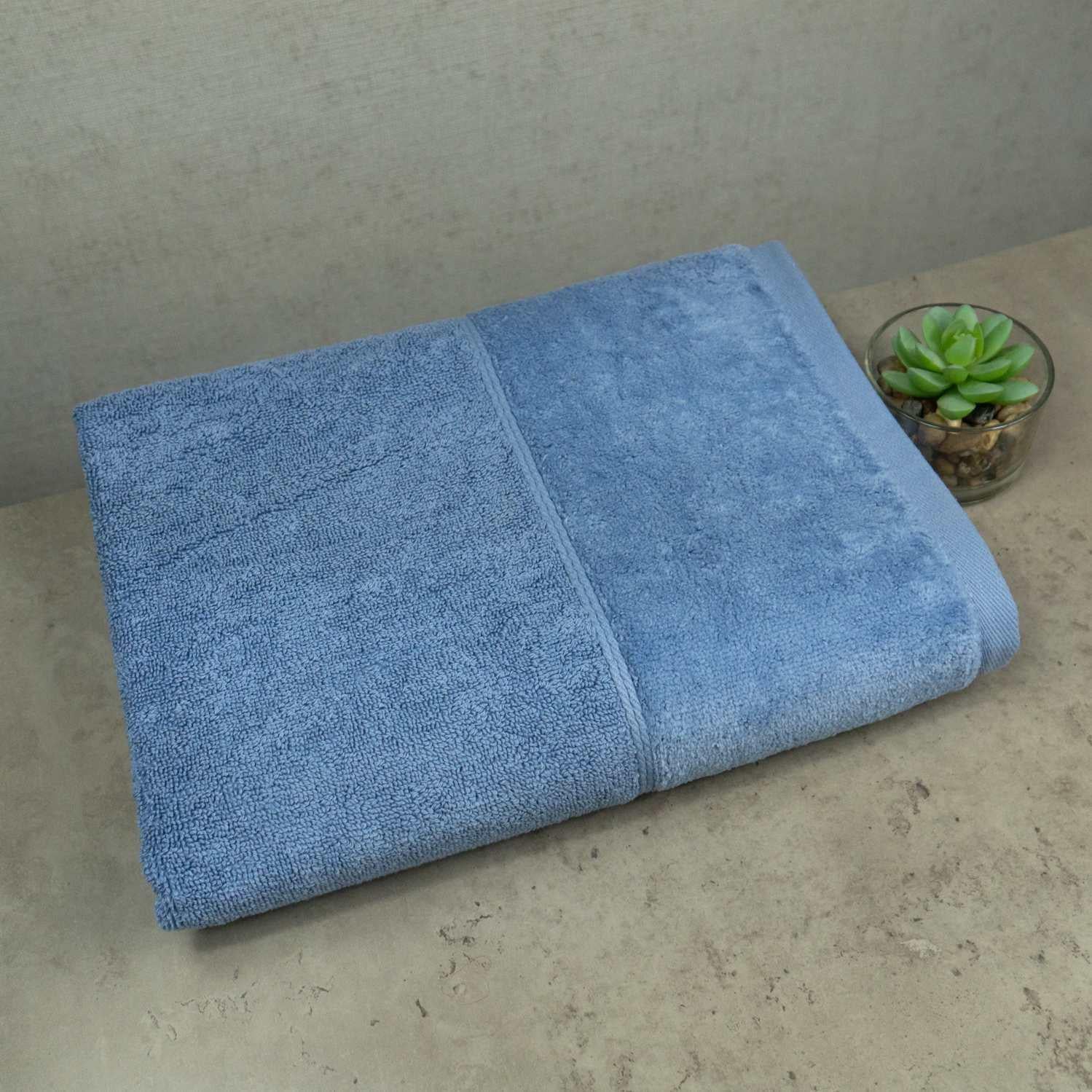Полотенце GM Textile Milado махра/велюр 50x90 см Синий (550-milado-90-dblue)
