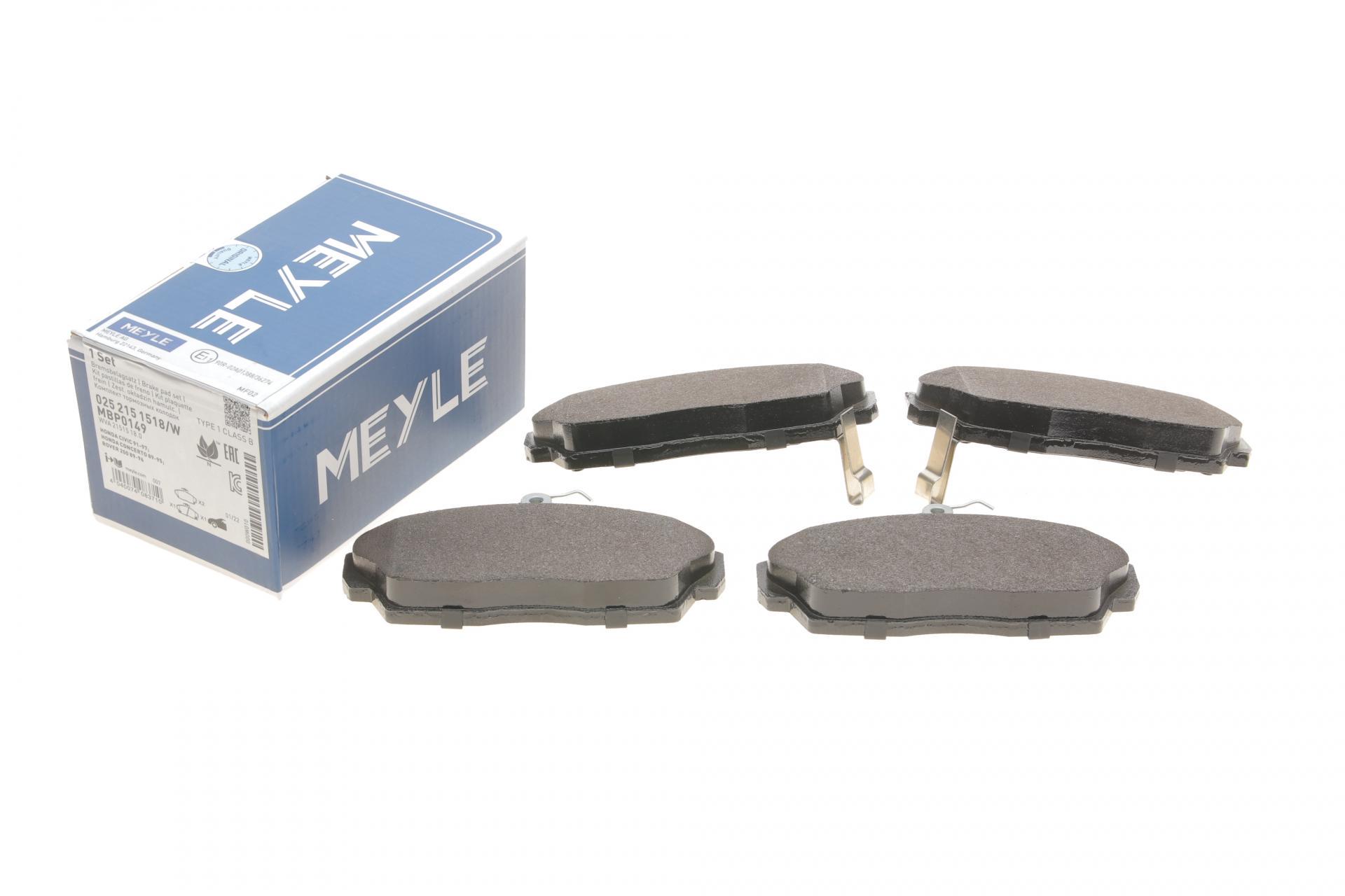 Колодки тормозные передние Meyle Honda Civic VI/VII -05 (025 215 1518/W MEYLE)