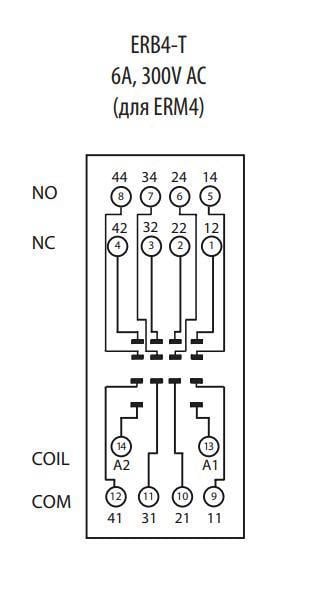 Колодка для промежуточного реле ETI ERB4-T 6A 14к 300V AC тип Т ERM4 (2473014) - фото 3