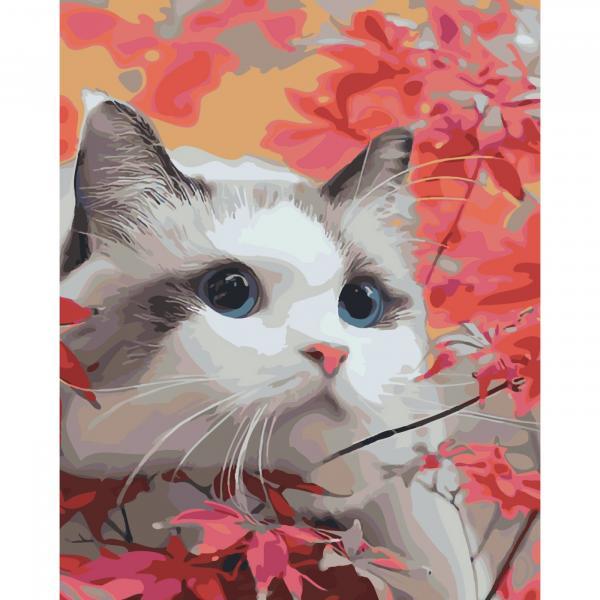 Картина по номерам Strateg Животные Взгляд мурлыкающего 40х50 см в термопакете (SY6455)