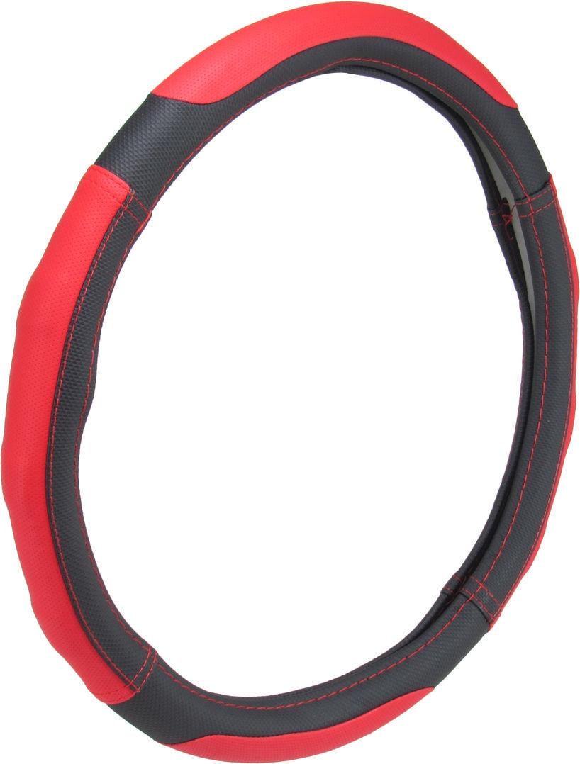 Чехол на руль CarLife L 39-41 см перфорированный Красный (0304167)
