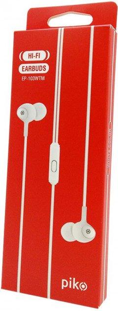 Гарнитура Piko EP-103WTM внутриканальная микрофон на кабеле 3,5 мм White (628176) - фото 4
