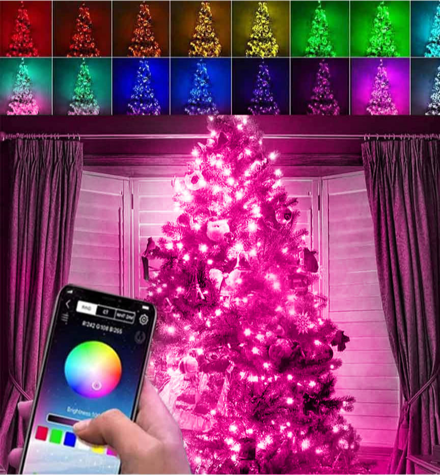 Гирлянда роса умная RGB 20 м от USB 200 LED управление смартфоном Bluetooth IP44 - фото 8 Гирлянда роса умная RGB 20 м от USB 200 LED управление смартфоном Bluetooth IP44 - фото 8