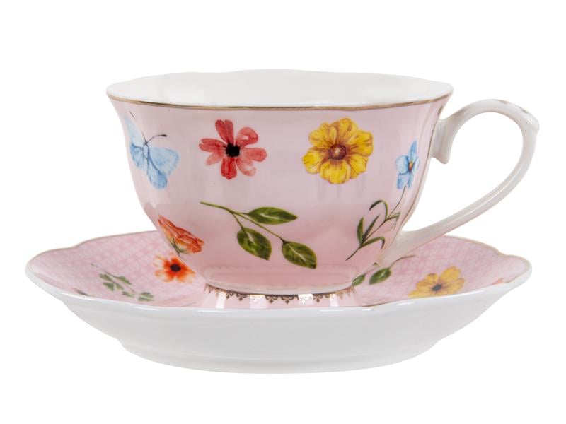 Набір чайних чашок Lefard Blossom порцелянових з блюдцем на 2 персони 220 мл Рожевий/Білий (922-086) - фото 7 Набір чайних чашок Lefard Blossom порцелянових з блюдцем на 2 персони 220 мл Рожевий/Білий (922-086) - фото 7