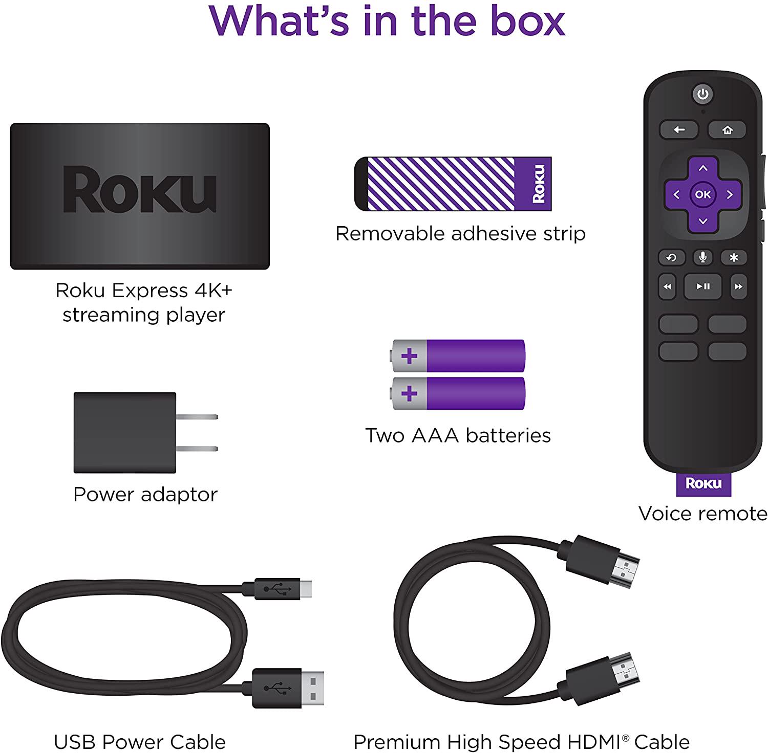 Медиаплеер Roku Express 4K+ Smart приставка для телевизора HD 4K/4K-HDR - фото 7