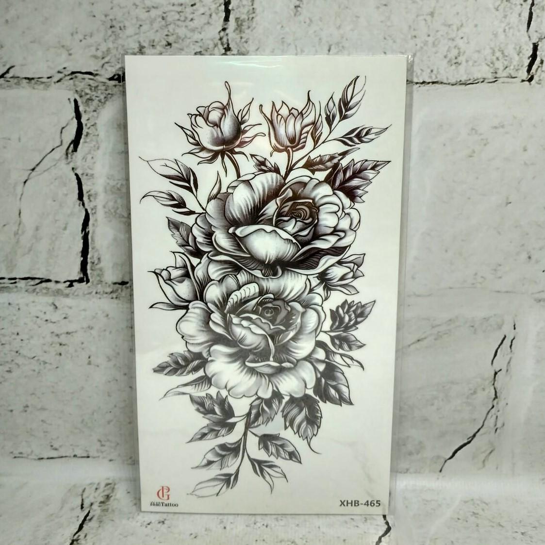 Тату временное Цветы лист 11,5x21 см (XHB-465)