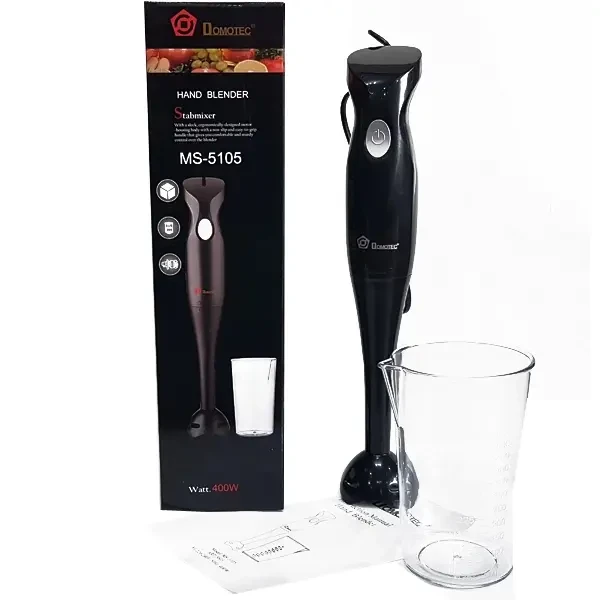 Блендер Domotec MS-5105 погружной пластик со стаканом 400 Вт (20155412)