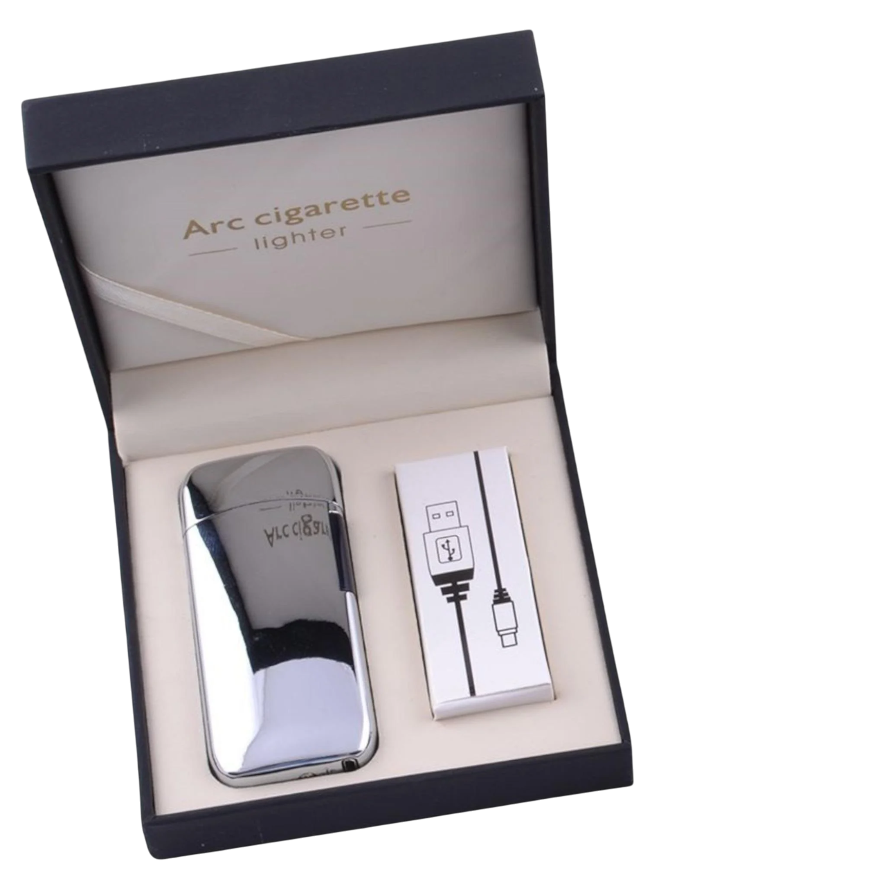 Зажигалка электроимпульсная Arc Cigarette AC-5007 с круговой молнией Silver Ice (AC-5007 Silver)