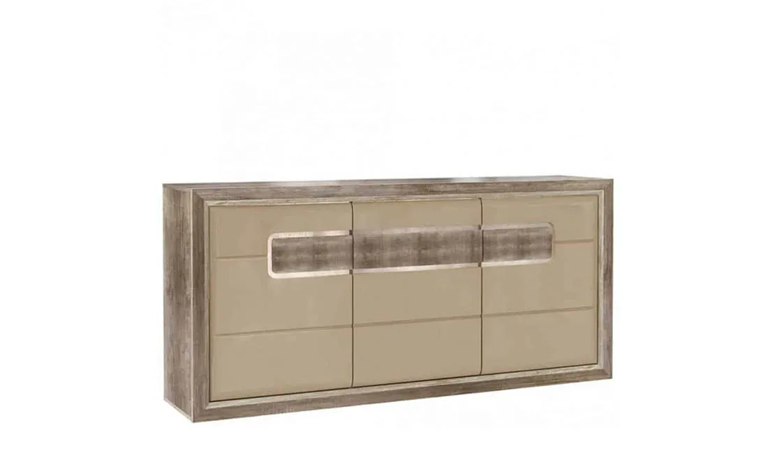 Комод 3-дверный Tiziano TZK23B Дуб античный/Бежевый глянец (730870) Комод 3-дверный Tiziano TZK23B Дуб античный/Бежевый глянец (730870)