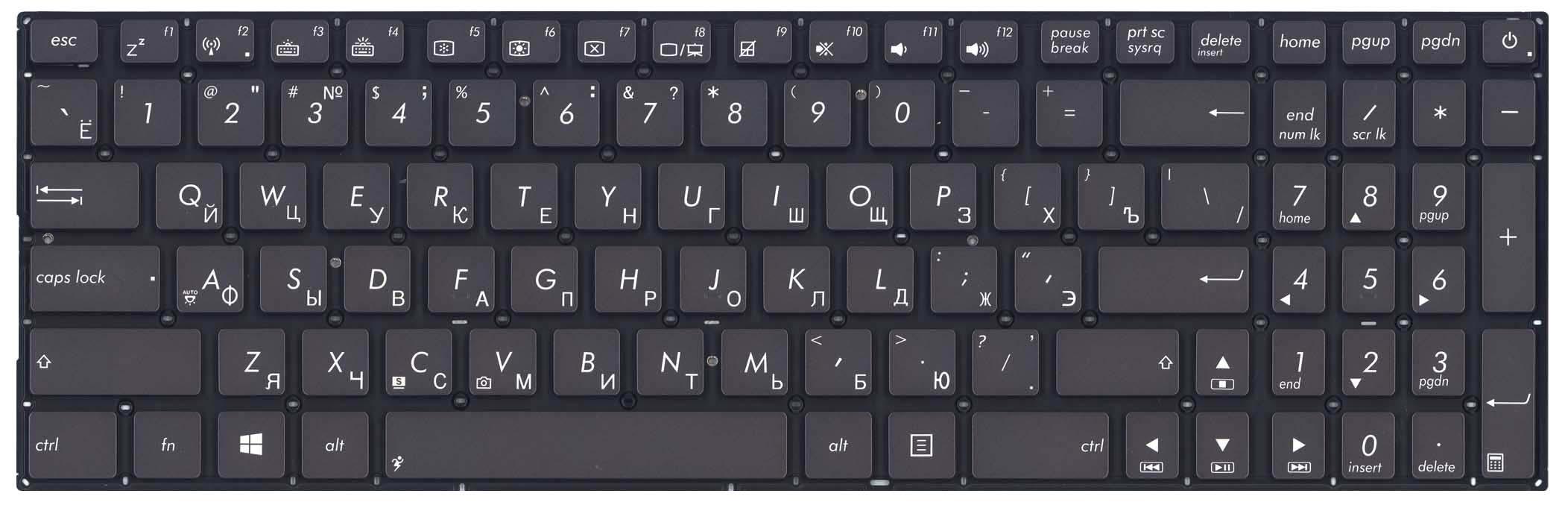 Клавиатура для ноутбука Asus UX52 Black Клавиатура для ноутбука Asus UX52 Black