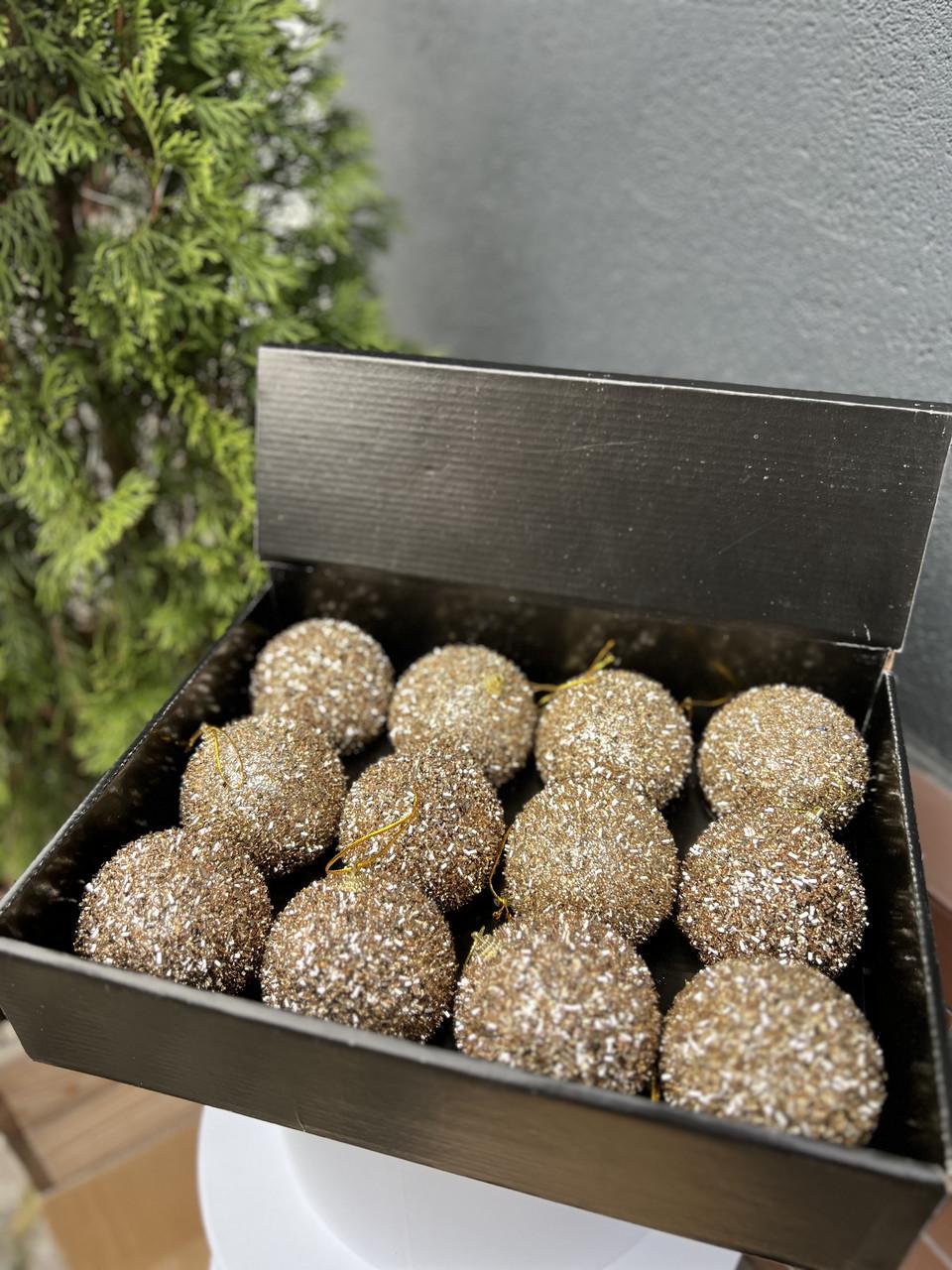 Набор елочных шаров BonaDi глитерных 12 шт. (4063)