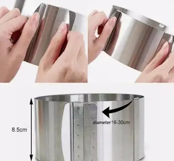 Раздвижное кольцо для торта из нержавеющей стали Cake Ring 16-30 см (1206) - фото 5