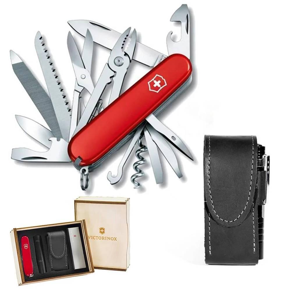 Комплект нож швейцарский Victorinox Handyman Red 1.3773/чехол с фонариком