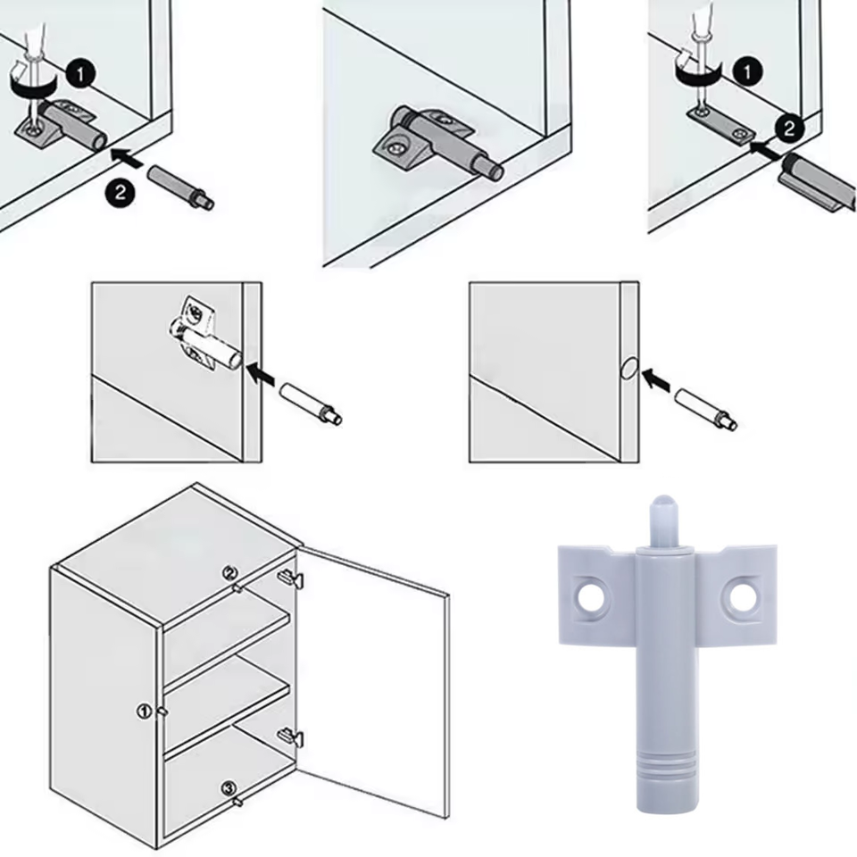 Демпферы для мебельных фасадов с накладкой 1 шт. Серый (27086238) - фото 8