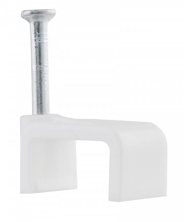 Скоба кабельная плоская АСКО-УКРЕМ CHF-4 мм 100 шт. Белый (23650238)