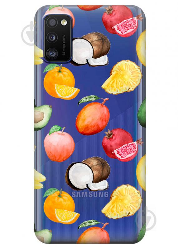 Прозрачный силиконовый чехол iSwag для Samsung Galaxy A41 с рисунком - Фрукты (KS3081)