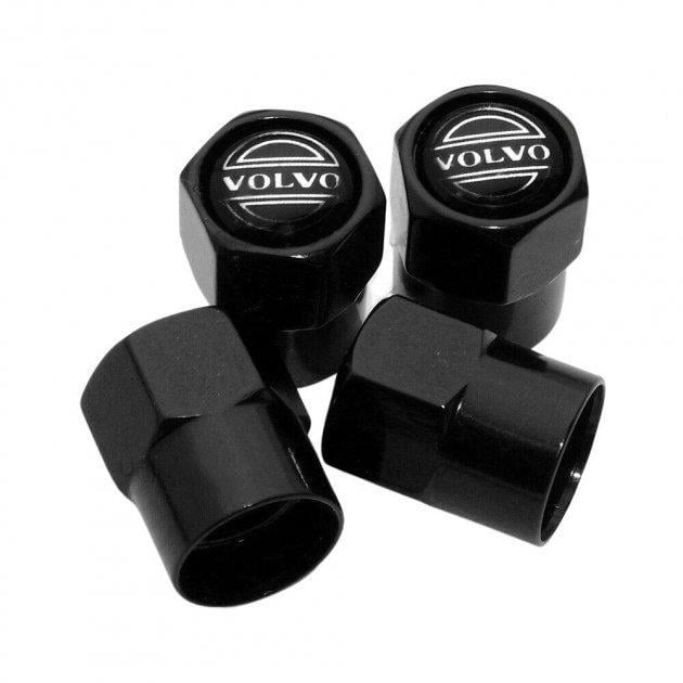 Набор колпачков на ниппель для автомобиля SUNROZ Caps Short Volvo 4 шт. Black