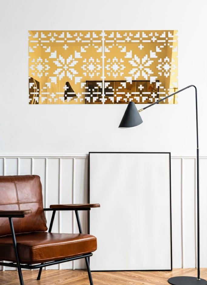 Комплект Вышиванка зеркальная DFA для декора стен и мебели 2 шт. Золотой (YA00090-1-G)