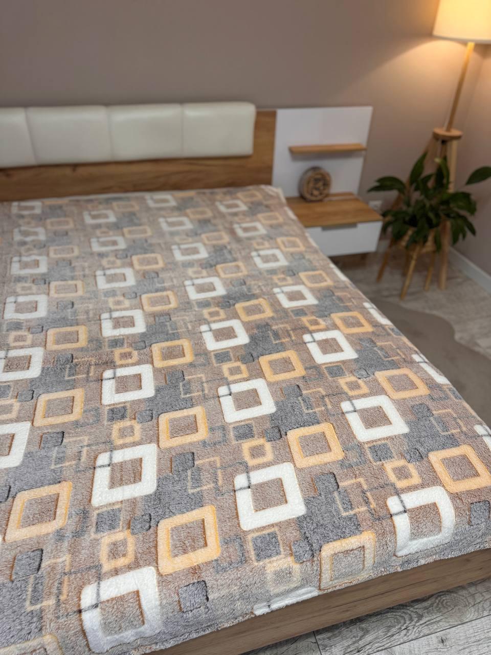 Плед микрофибра 200x230 см Коричневый (П4К-Al-snizhok-008)