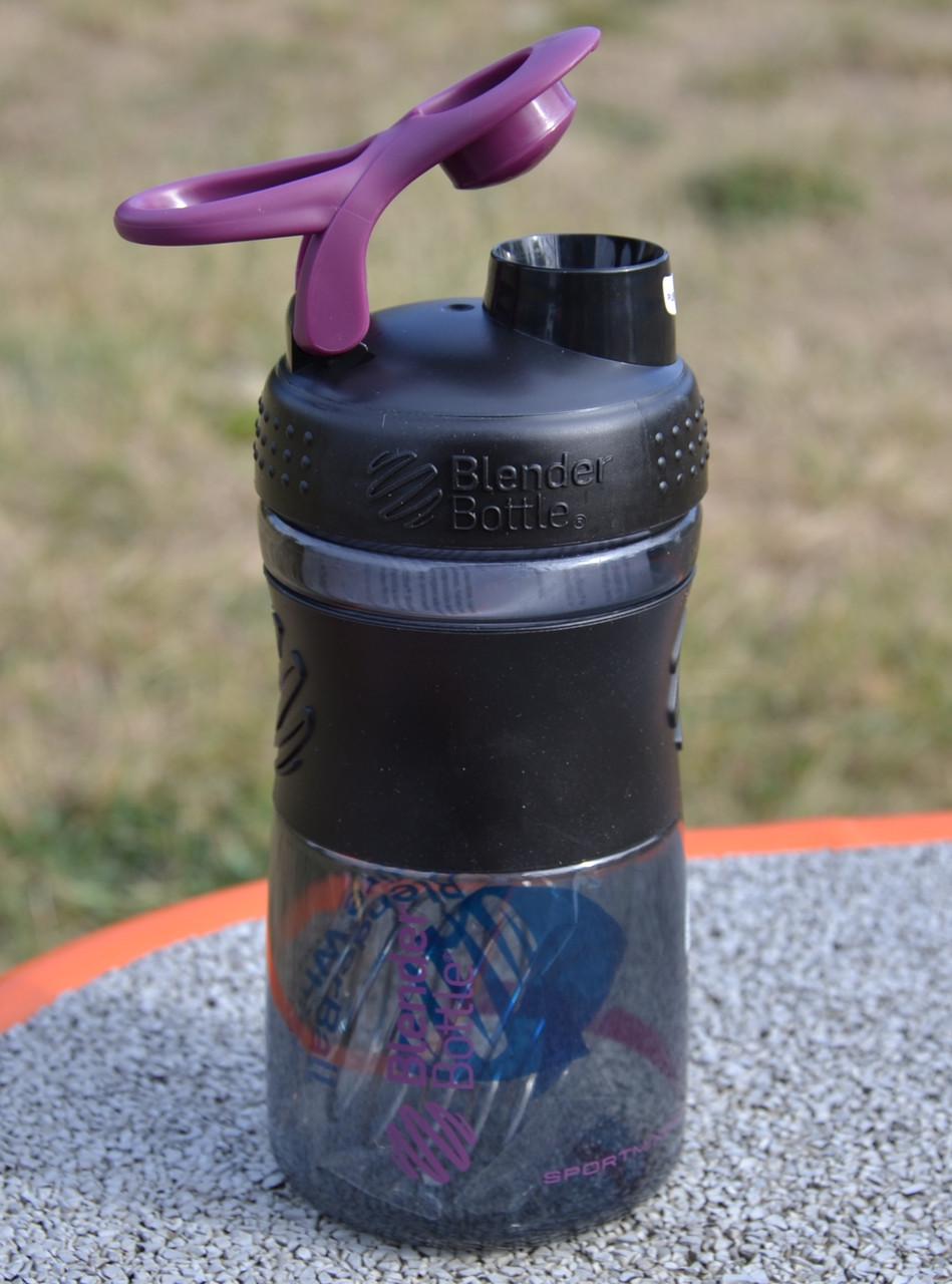 Шейкер BlenderBottle SportMixer Flip 20oz 590 мл Black/Plum - фото 6