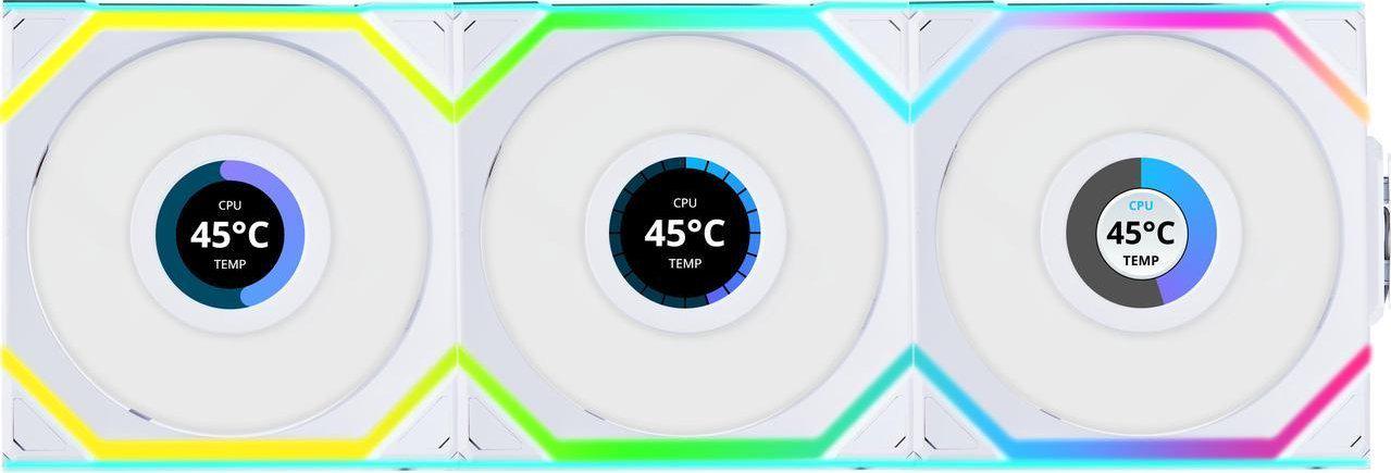 Кулер для ПК Lian Li Uni Fan SL Wireless LCD 120 Reverse Blade 3 шт. White (12RSLLCD1W3W)