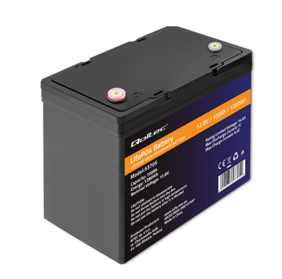 Аккумулятор для ИБП инвертора Qoltec Akumulator LiFePO4 12.8V 100Ah 1280Wh BMS (53705)