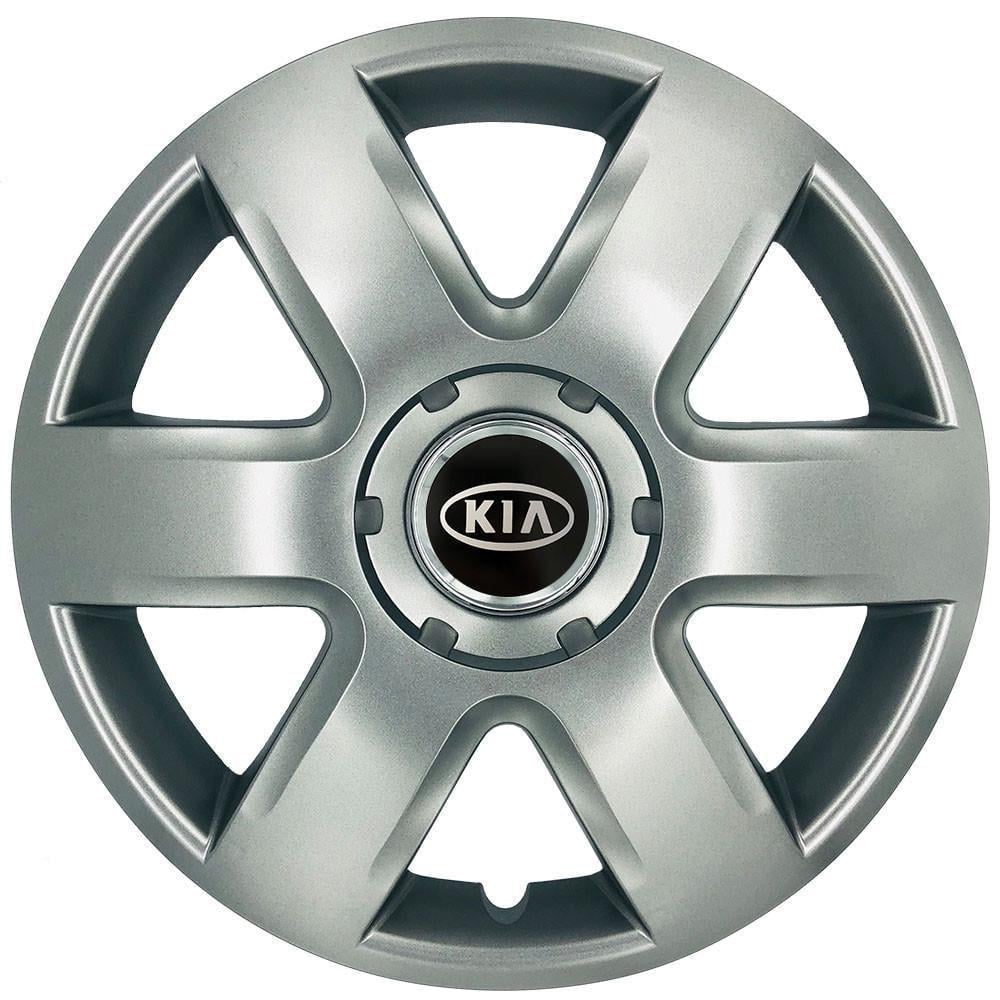 Колпаки SJS 337 з логотипом KIA R15 4 шт. Серебристый (2654558826)