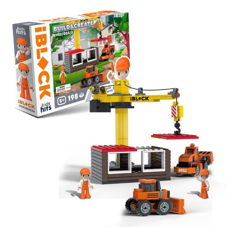 Конструктор пластиковый Iblock Build & create Construction site 198 дет. 32x5x21,5 см (2517209302)