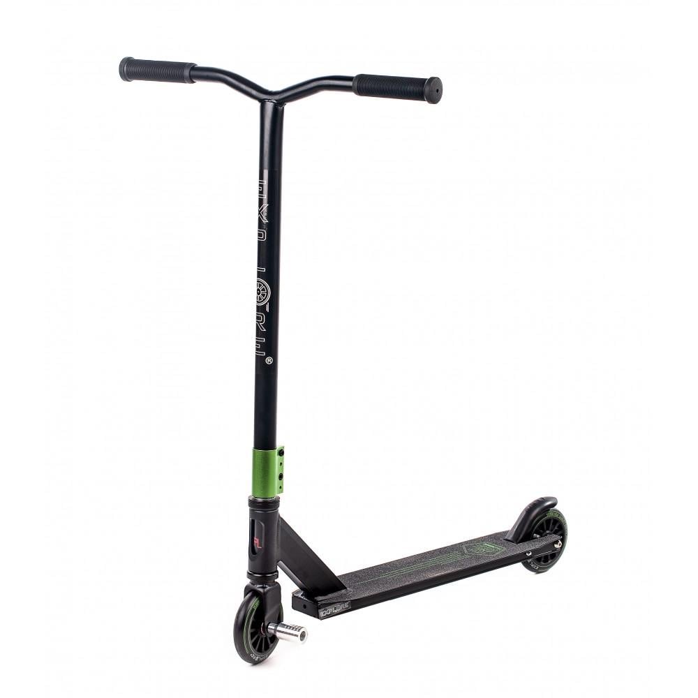Самокат трюковый Explore Fluber HIC с пегой Черно-зеленый