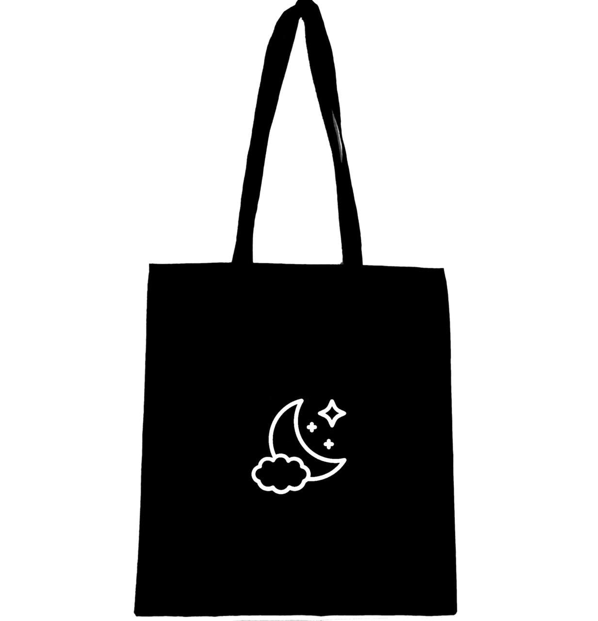 Эко-сумка с принтом Луна в облаках (634)
