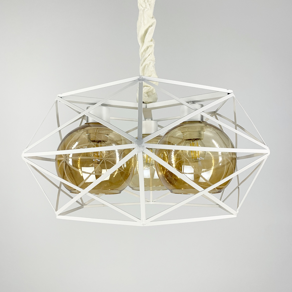 Люстра LineF E27 Белый/Янтарный (11870/3 WT+AB)