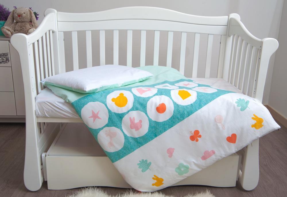 Комплект постельного белья детский Twins Animals Eco Line New 3 элемента Мятный (T9615)