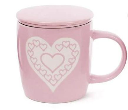 Чашка заварник Shabby Chic Сердце с керамическим фильтром 370 мл